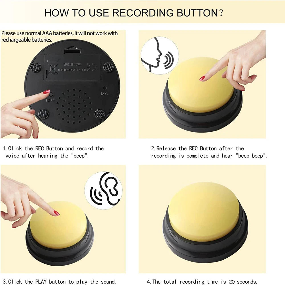 INTERACTIVE DOG PERSONALIZED SOUND BUTTONS