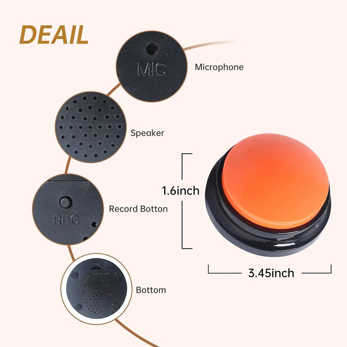 INTERACTIVE DOG PERSONALIZED SOUND BUTTONS