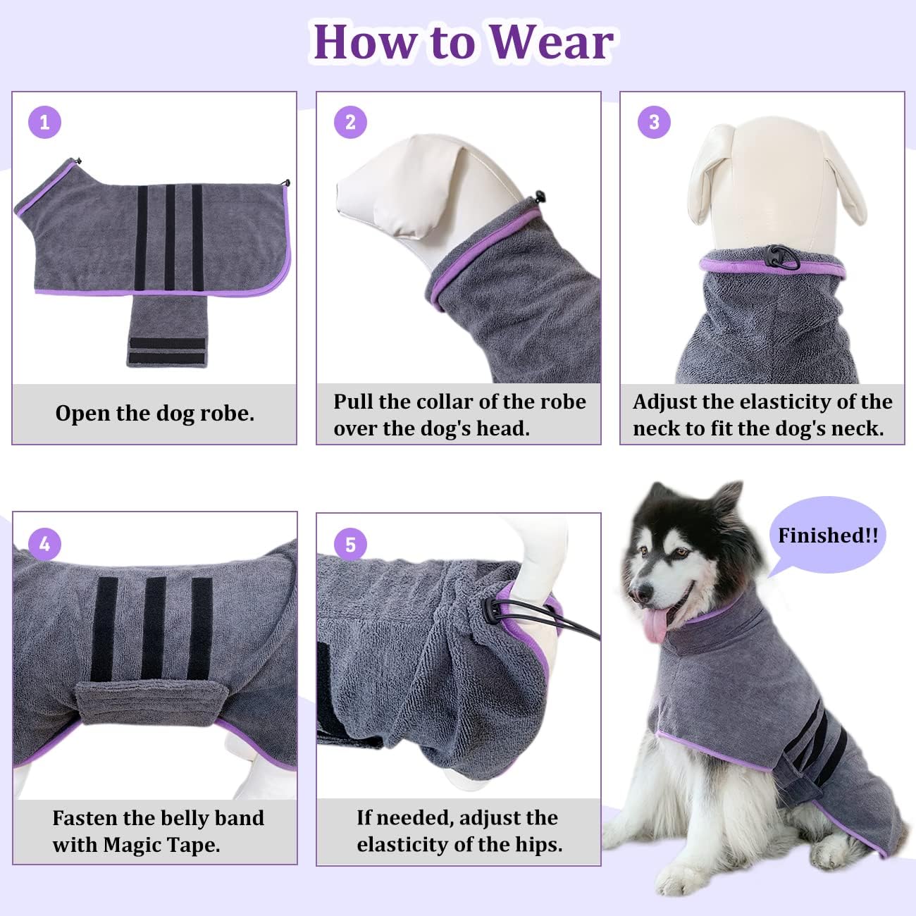 COZY PET BATHROBE WRAP